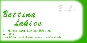 bettina lakics business card